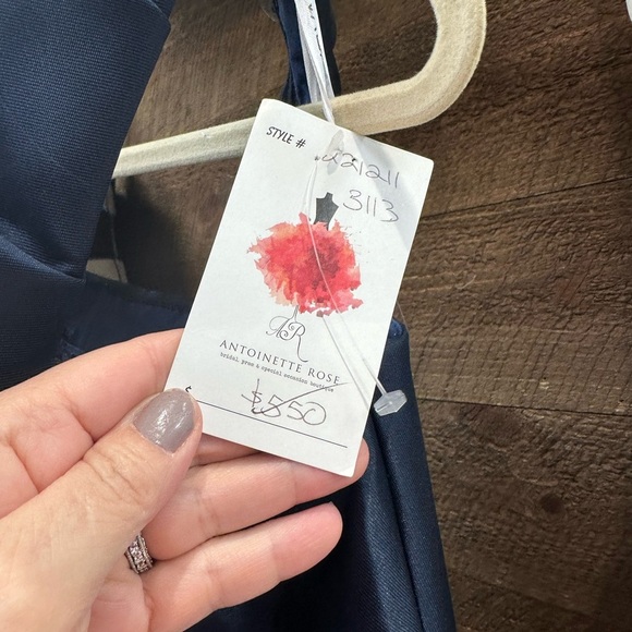 JVN by Jovani Style# JVN04717 Navy Off the Shoulder Mermaid Gown - Size 14 - Picture 8 of 8